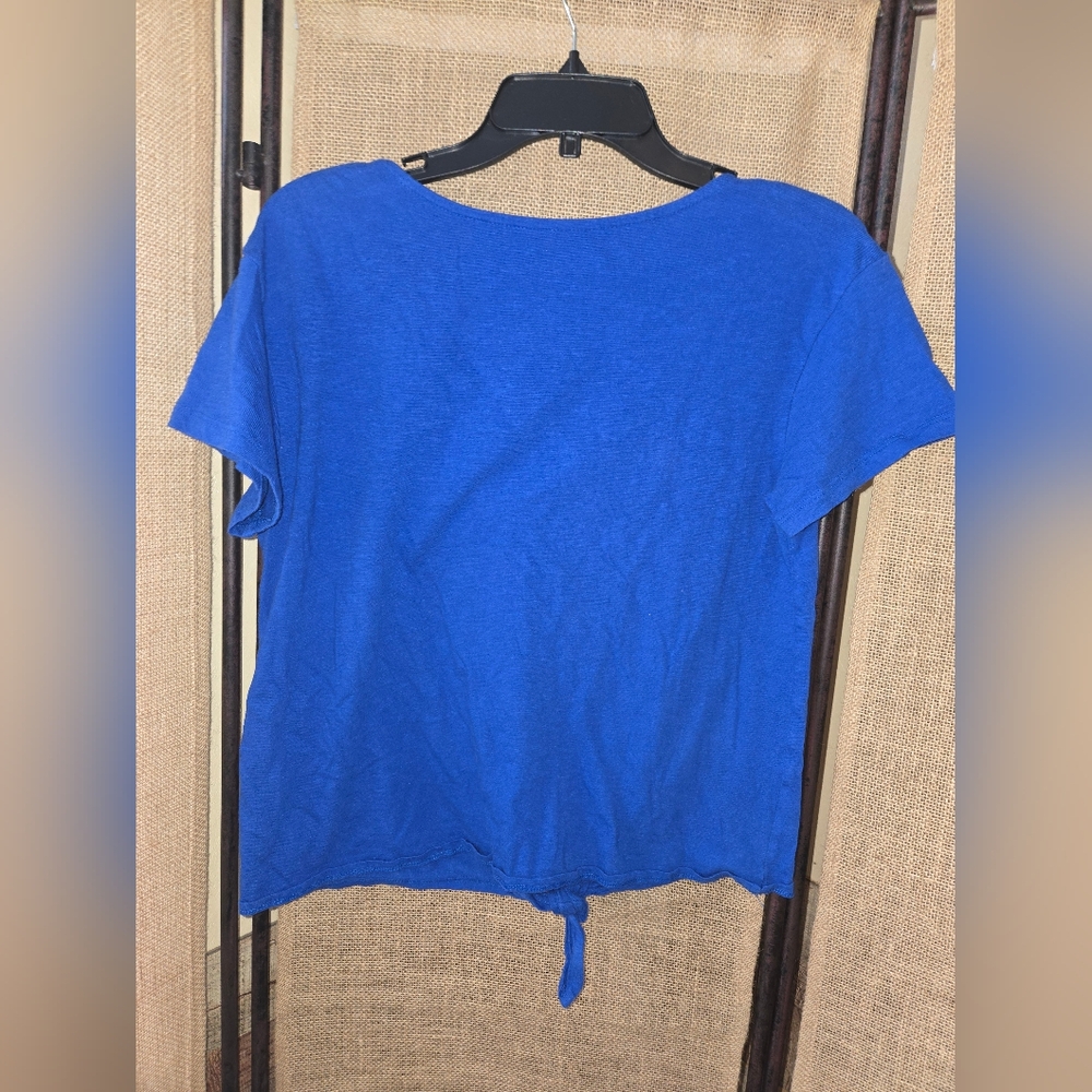 Women's 5th And Ocean Genuine Merchandise Chicago Cubs Blue Tie Tee L - Picture 12 of 14
